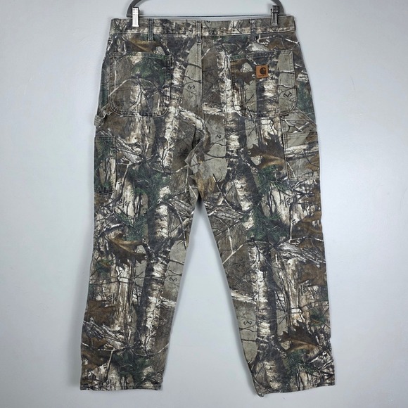 Carhartt x Realtree USA VINTAGE Canvas Camo Work 40x30 Cotton Made B235977